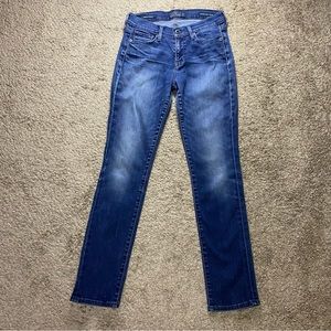 Lucky Brand Jeans Womens 4/27 Brooke Straight Jeans Mid Rise Italian Stretch